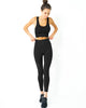 Love Your Body Mesh Seamless Legging With Ribbing Detail - Black