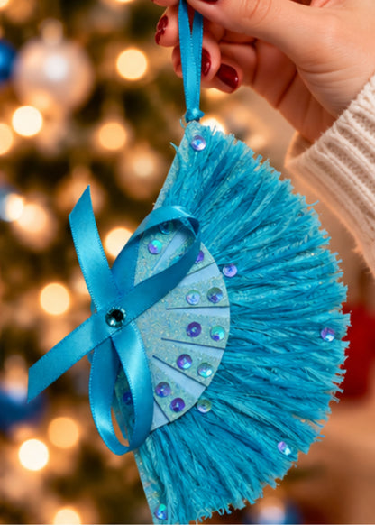 Blue "Sisters" Fan Christmas Ornament - Rosemary Clooney Museum