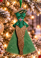 Dreaming of A White Christmas Green Chorus Girl Christmas Ornament!