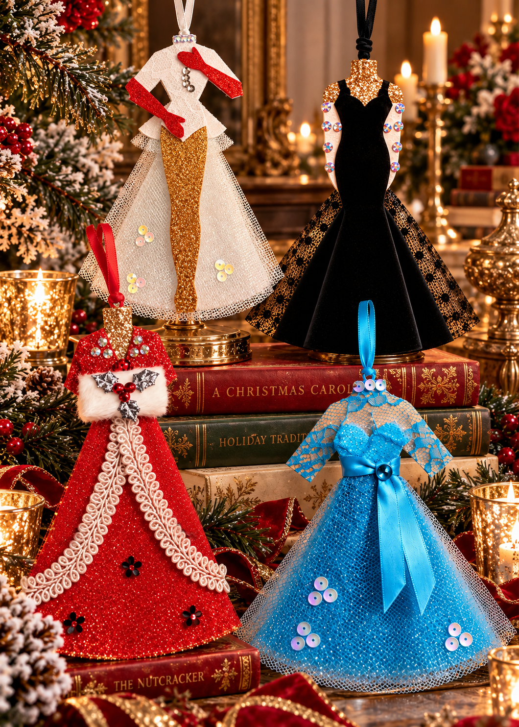 Dreaming of a White Christmas Ornament Set of 4