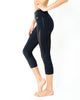Love Your Body Low-Waisted Capri Leggings With Mesh Panels and Reflective Strips