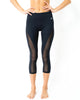Love Your Body Low-Waisted Capri Leggings With Mesh Panels and Reflective Strips
