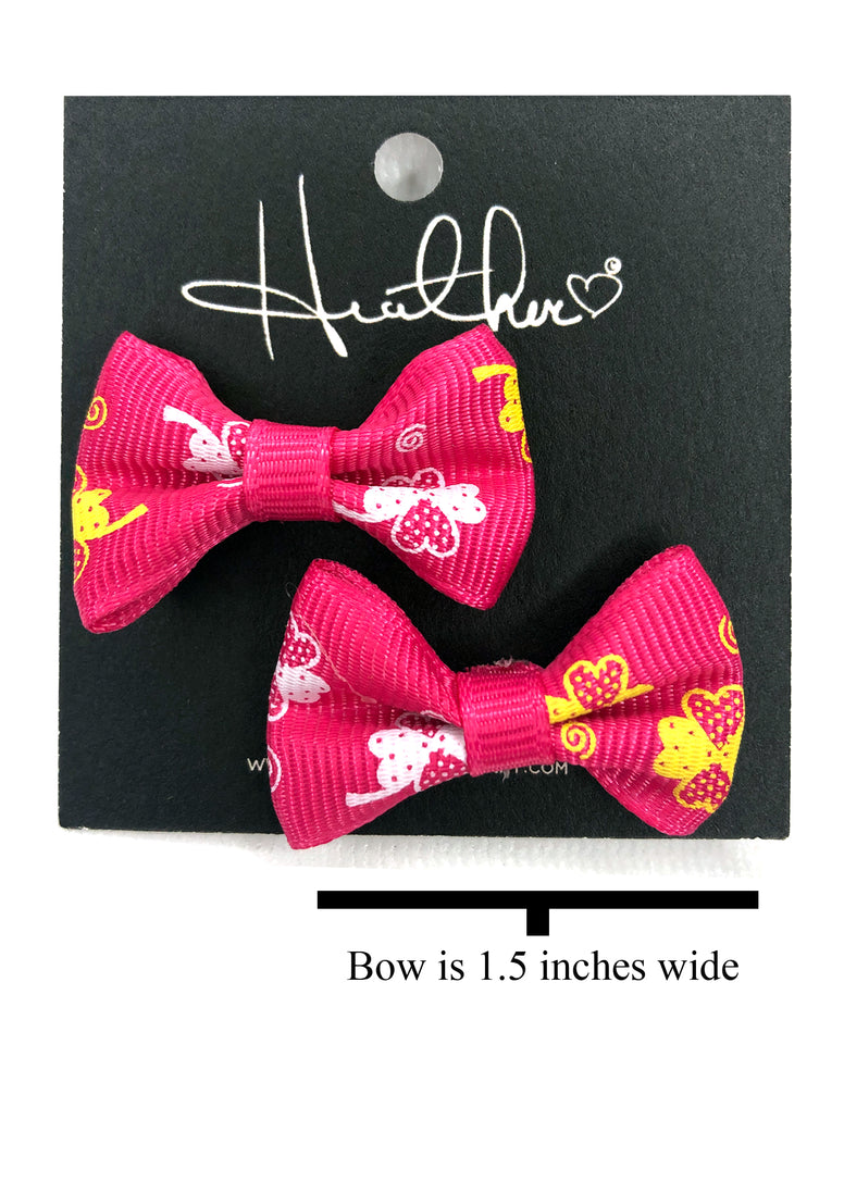 Pink & Yellow Bow Tie Earrings