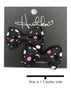 Black & Pink Polka Dot Bow Tie Earrings