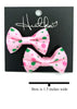 Pink & Green Polka Dot Bow Tie Earrings