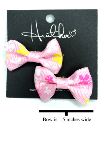 Pink & Yellow Butterfly Bow Tie Earrings