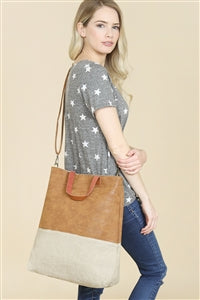 THE "HEATHER" BROWN LEATHER TOTE BAG