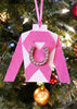 Breast Cancer Jockey Silks Hanging Ornament