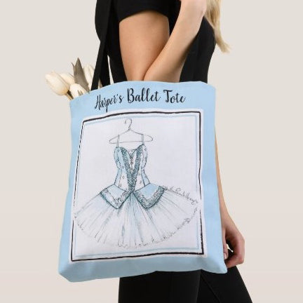 Personalized Blue Ballet Tote